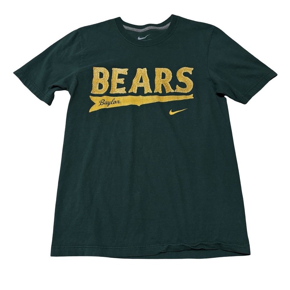 Nike Men's Baylor University Bears T Shirt Green Size Small 18 x‎ 27